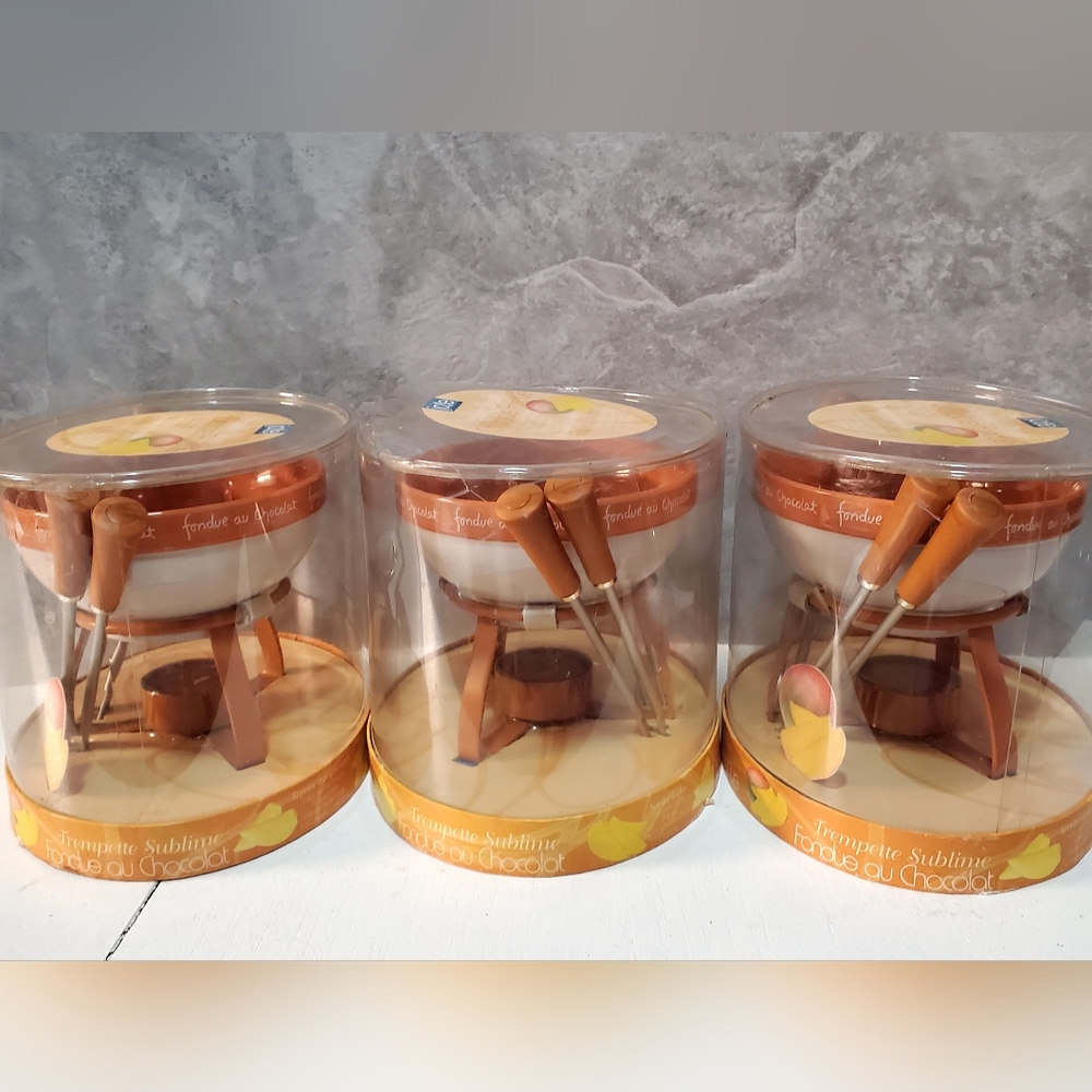3 Jo!e Dipping Desire Chocolate Fondue Sets MSC International 2003 New In Box